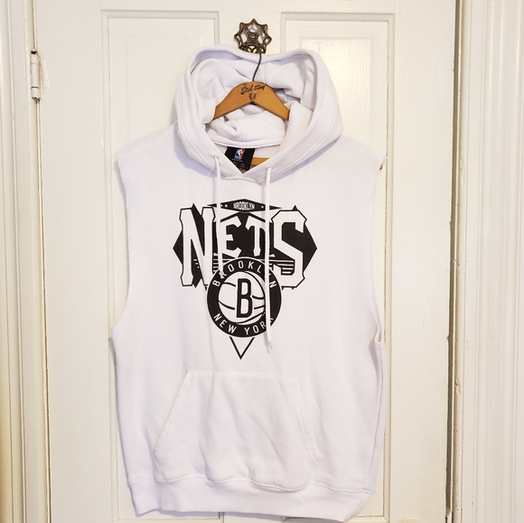 Brooklyn nets sleeveless hoodie Clearance